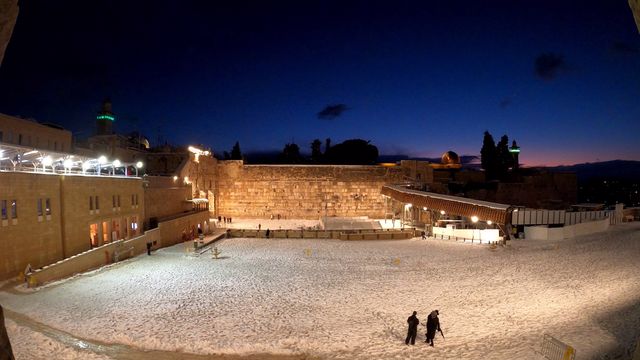 ליל שלג בכותל המערבי - הקרן למורשת הכותל