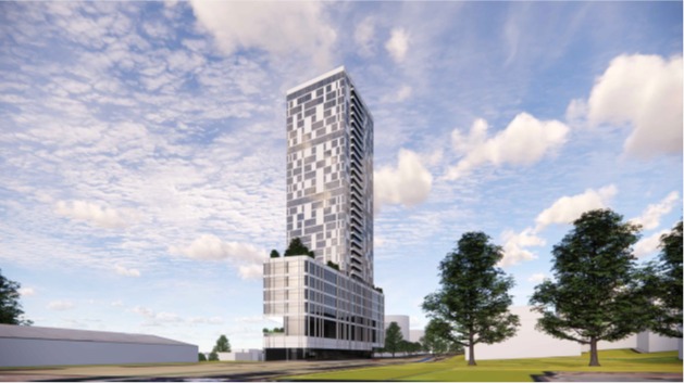 הדמיית למגדל ברחוב הסדנא 13 - הדמייה- לאדריכל יגאל לוי - אדריכלים ומתכנני ערים
