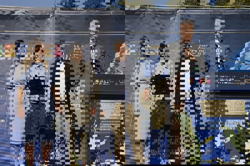 ד"ר מייק אוונס יוזם תכנית השגרירים במסגרתה הגיעה לישראל משלחת של אלף מנהיגים נוצריים ומשפיענים. צילום; יוסי זמיר