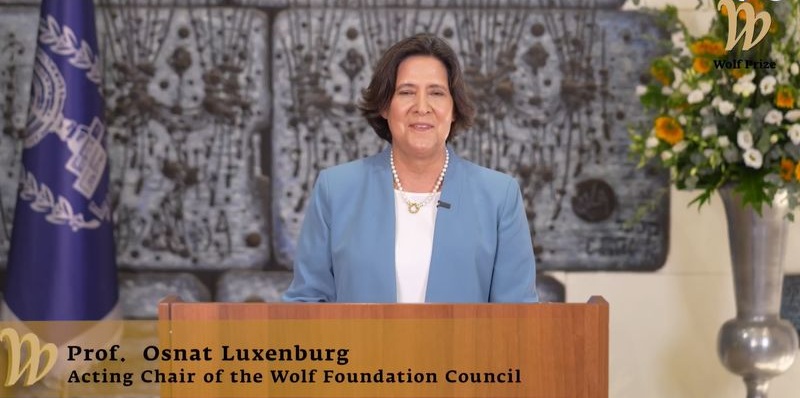 וממלאת מקום יו"ר מועצת קרן וולף, הפרופסור אסנת לוקסנבורג.